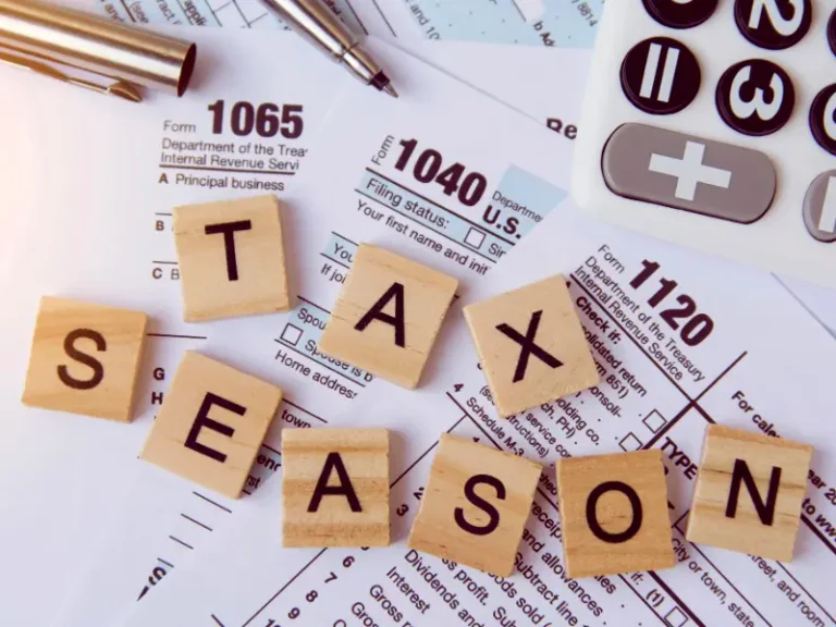 Scrabble tiles that spell tax season