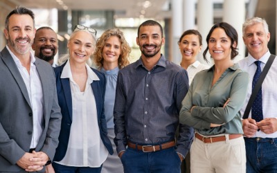 Group of business professionals standing.